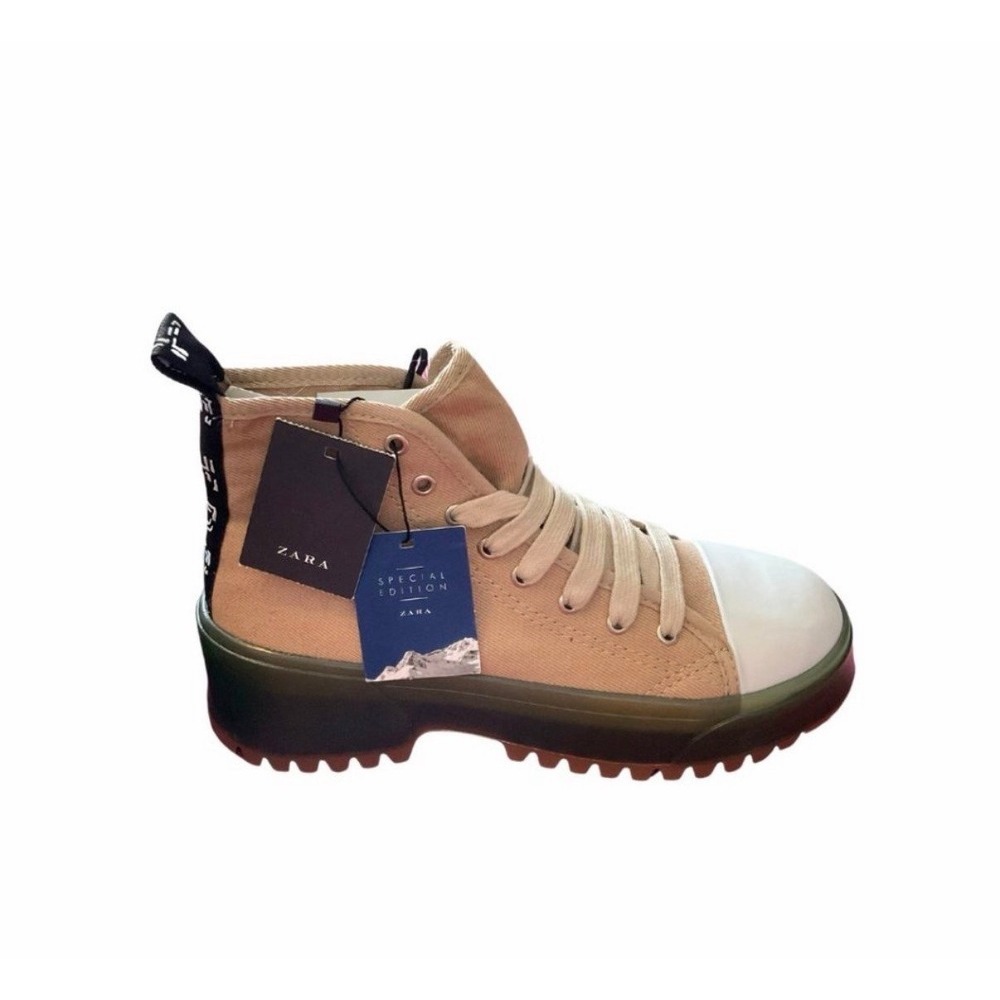 New Zara Fabric High Top Woman Sneakers